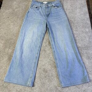 H&M Baggy Light Wash High Waisted Wide Leg Jeans Women's Size 6